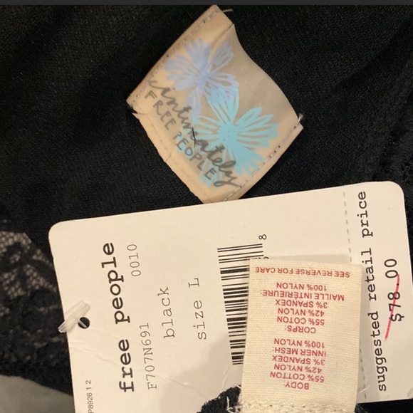 NWT Free People - Black Slip Dress - Picture 4 of 7